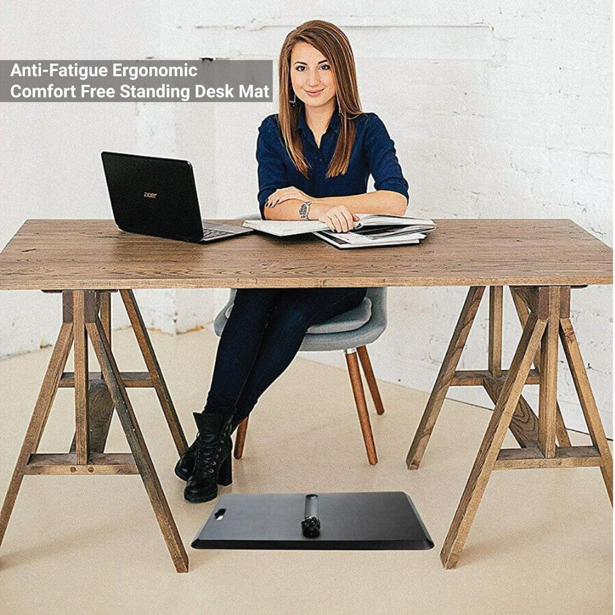 Standing Desk Anti Fatigue Mat - Mind Reader Anti Fatigue Ergonomic Comfort Free Standing Desk Mat Apparel & Accessories - Tophatter Daily Deals