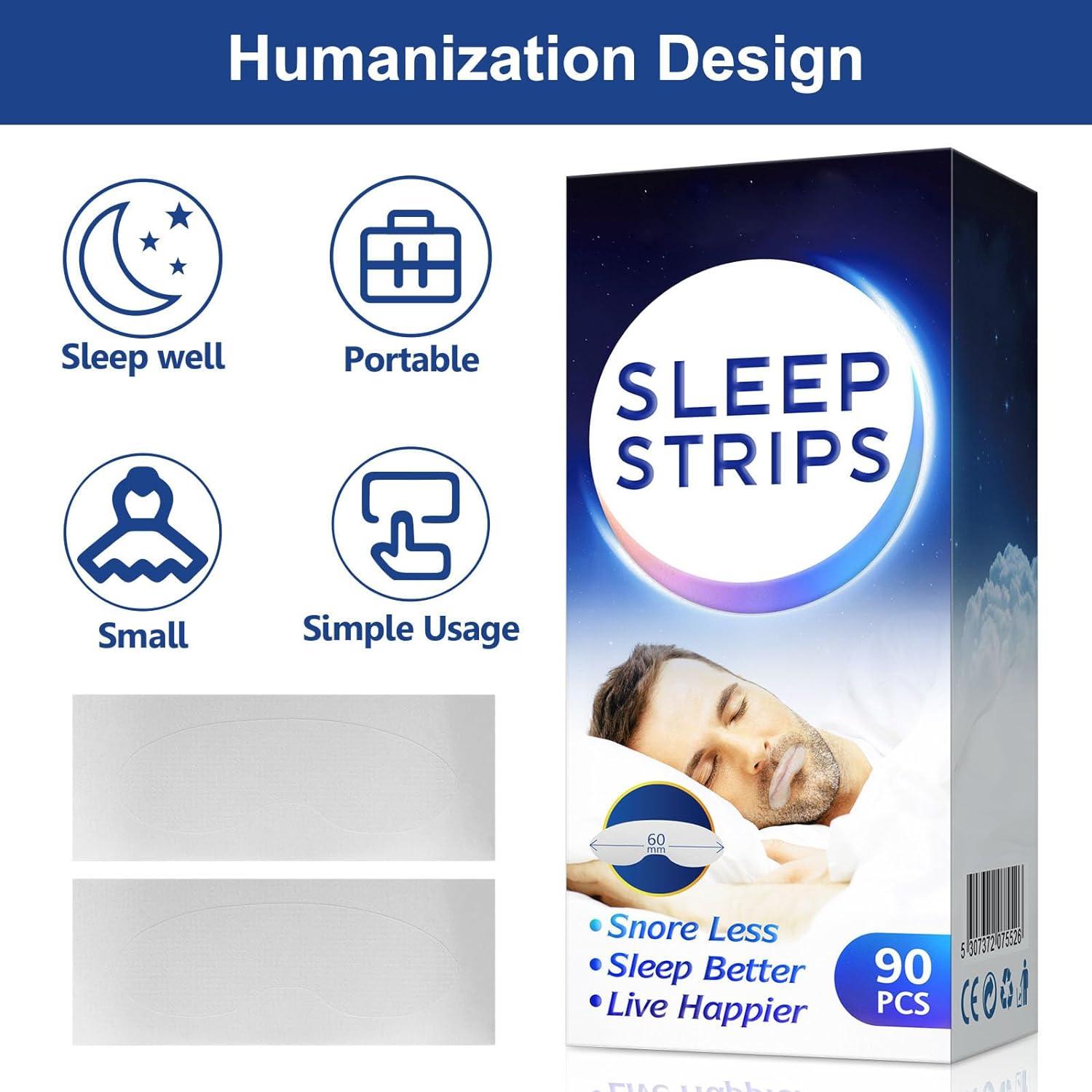 Mouth Taping for Sleep - Better Nose Breathing Instant Snoring Relief Strips Gentle Mouth Tape Personal Care - Tophatter Daily Deals