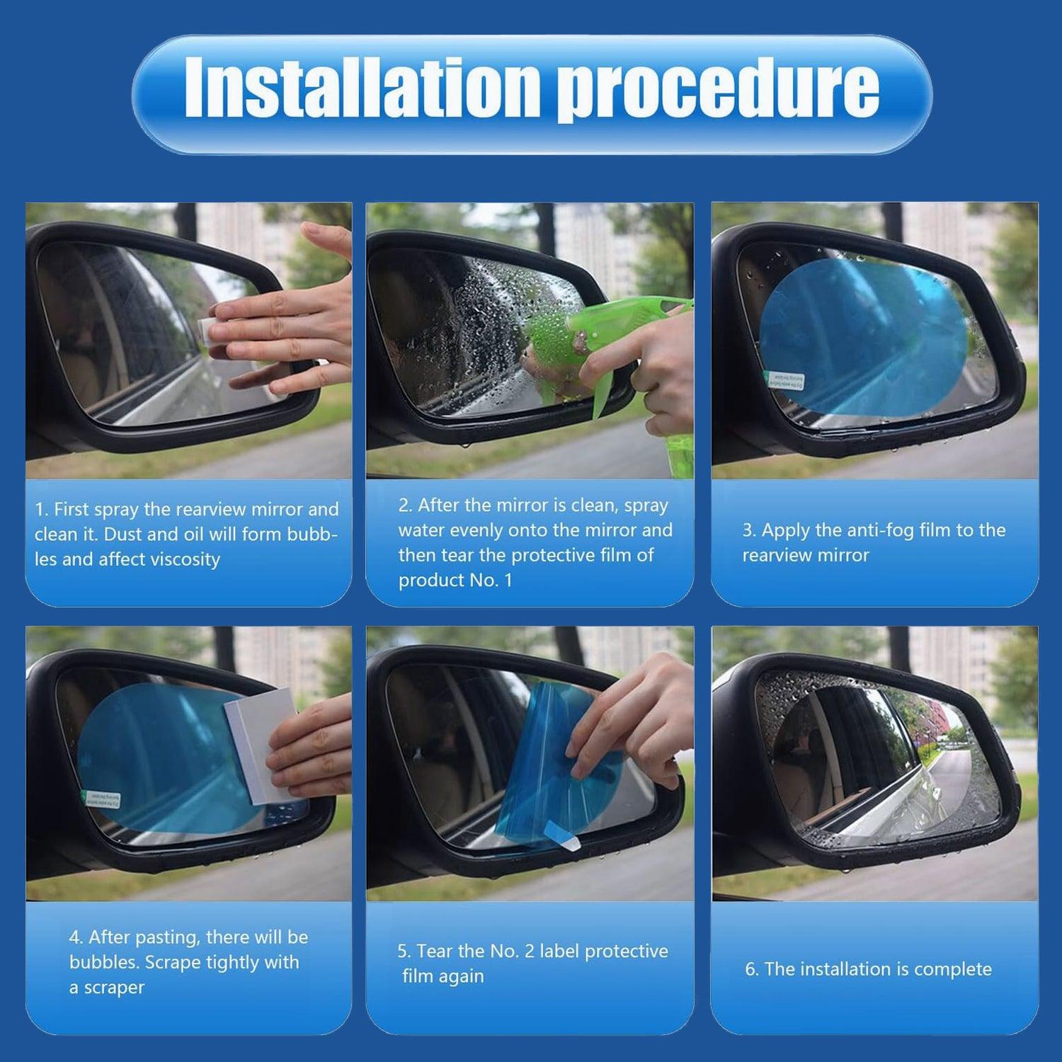 Anti Fog Film - 2x Car Anti-fog Rainproof Sticker Side Mirror Window Protective Film Rain Shield Car Accessories - Tophatter Daily Deals