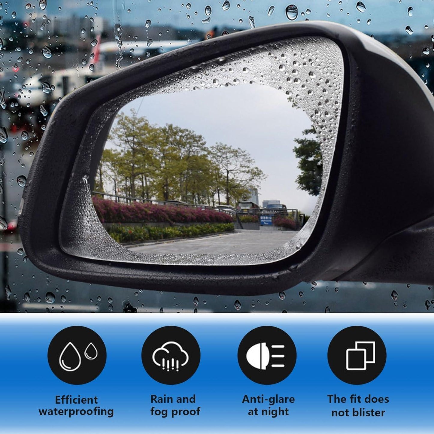Anti Fog Film - 2x Car Anti-fog Rainproof Sticker Side Mirror Window Protective Film Rain Shield Car Accessories - Tophatter Daily Deals