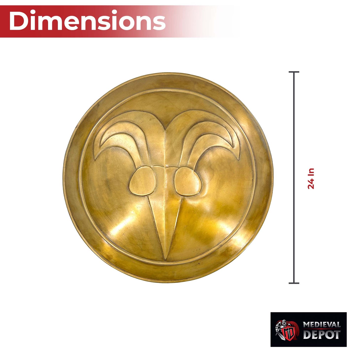 Antiqued Greek Cimmerian Barbarian Ram's Head Battle Shield Shield - Tophatter Daily Deals