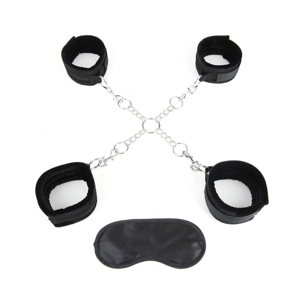 Lux Fetish Deluxe Chain Hogtie With Adjustable Soft Black Restraint Cuffs and Blindfold > Bondage Gear > Restraints - Tophatter Daily Deals