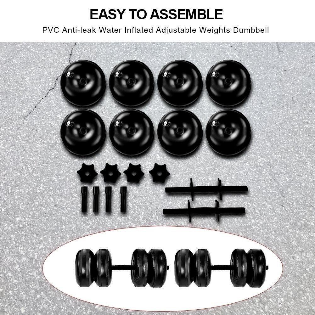 Water Dumbbells - 20-25 KG Water Filled Dumbbells Set Portable PVC Travel Dumbbeells - Tophatter Daily Deals