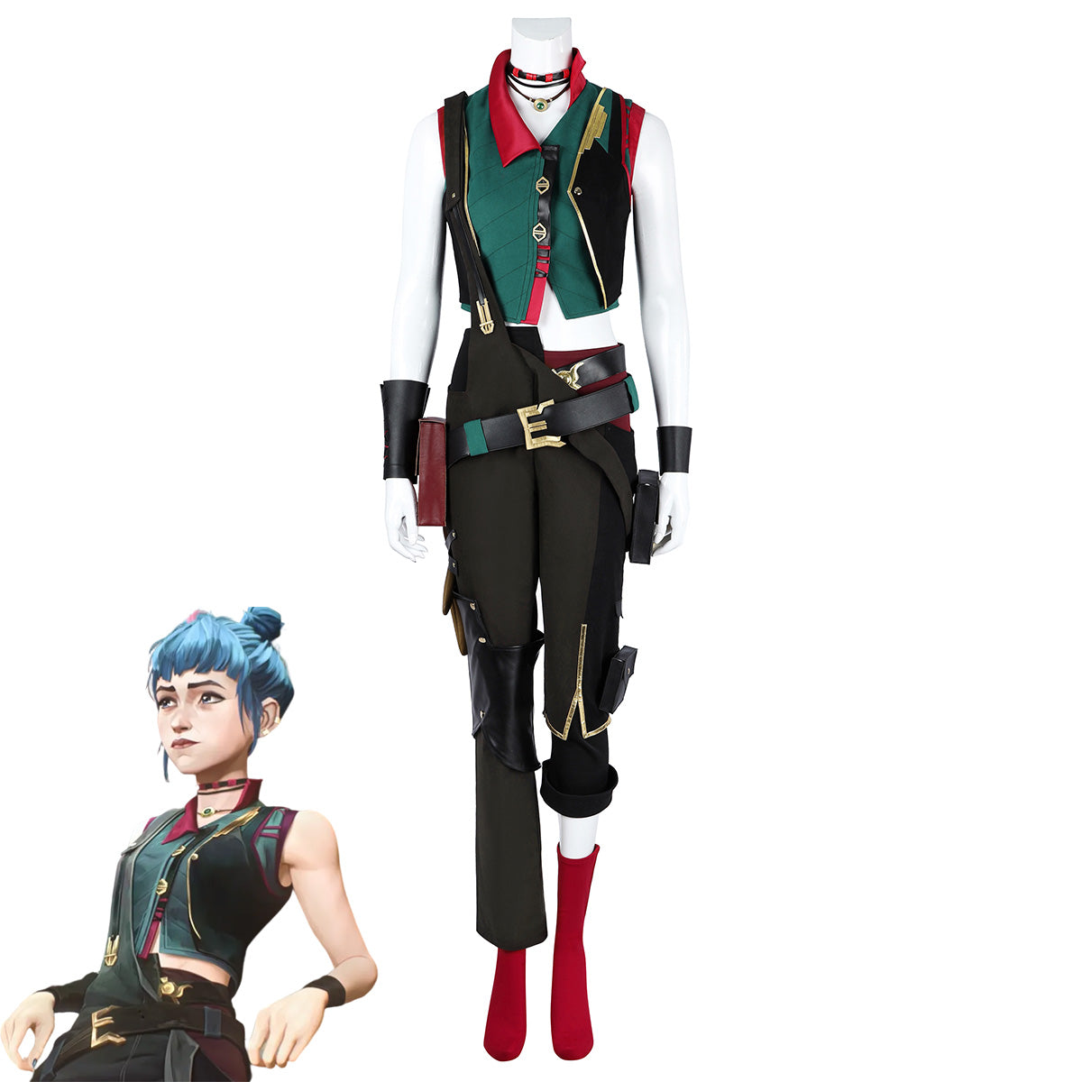 [In stock] Arcane Season 2 League of Legends LOL Universe Jinx Powder Premium Edition Cosplay Costume Costume - Tophatter Daily Deals