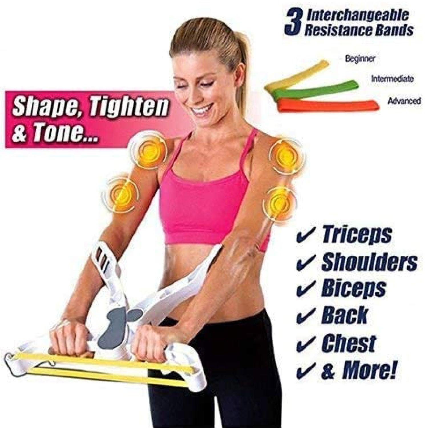 Arm Workout Machine - Arm Exercise Equipment Upper Body Arm Workout Machines with 3 System Resistance Training Bands for Women Strength Training Fitness - Tophatter Daily Deals