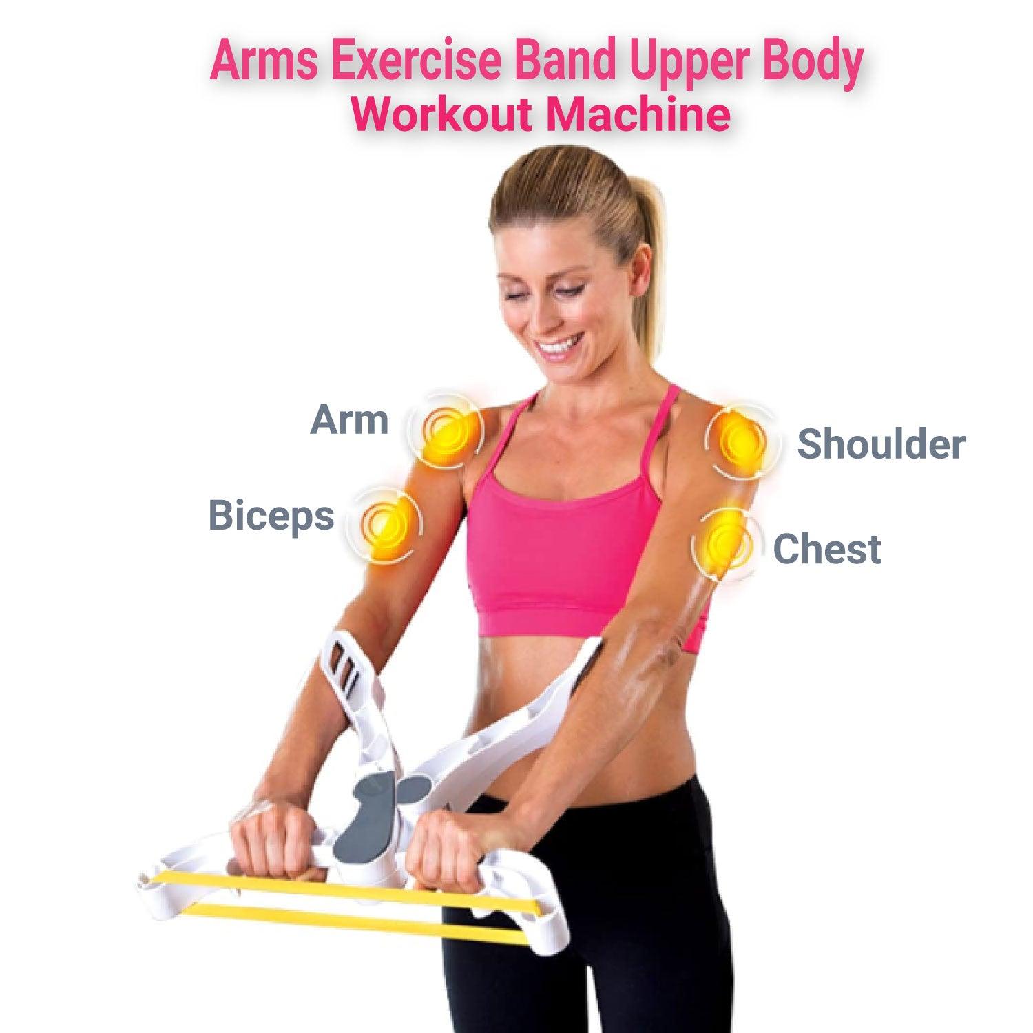 Arm Workout Machine - Arm Exercise Equipment Upper Body Arm Workout Machines with 3 System Resistance Training Bands for Women Strength Training Fitness - Tophatter Daily Deals