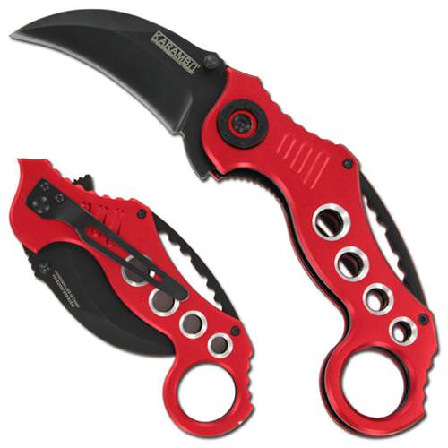 Spring Assist - 'Legal Automatic' Knife - Red Karambit Tactical - TOPHATTER'S ARMORY DEALS Collectible Weapons - Tophatter Daily Deals