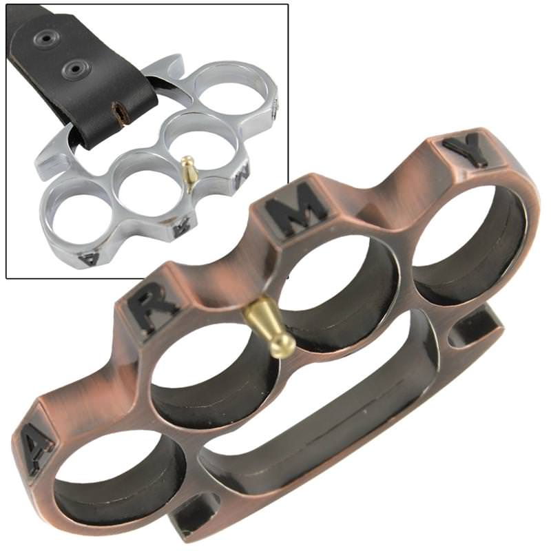 Army Strong Copper Knuckle Buckle - Tophatter's Guns'N'Weapons Store Collectible Weapons - Tophatter Daily Deals