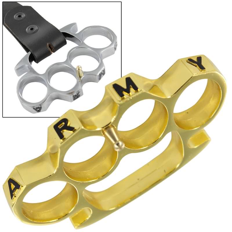 Army Strong Gold Knuckle Buckle - Tophatter's Guns'N'Weapons Store Collectible Weapons - Tophatter Daily Deals