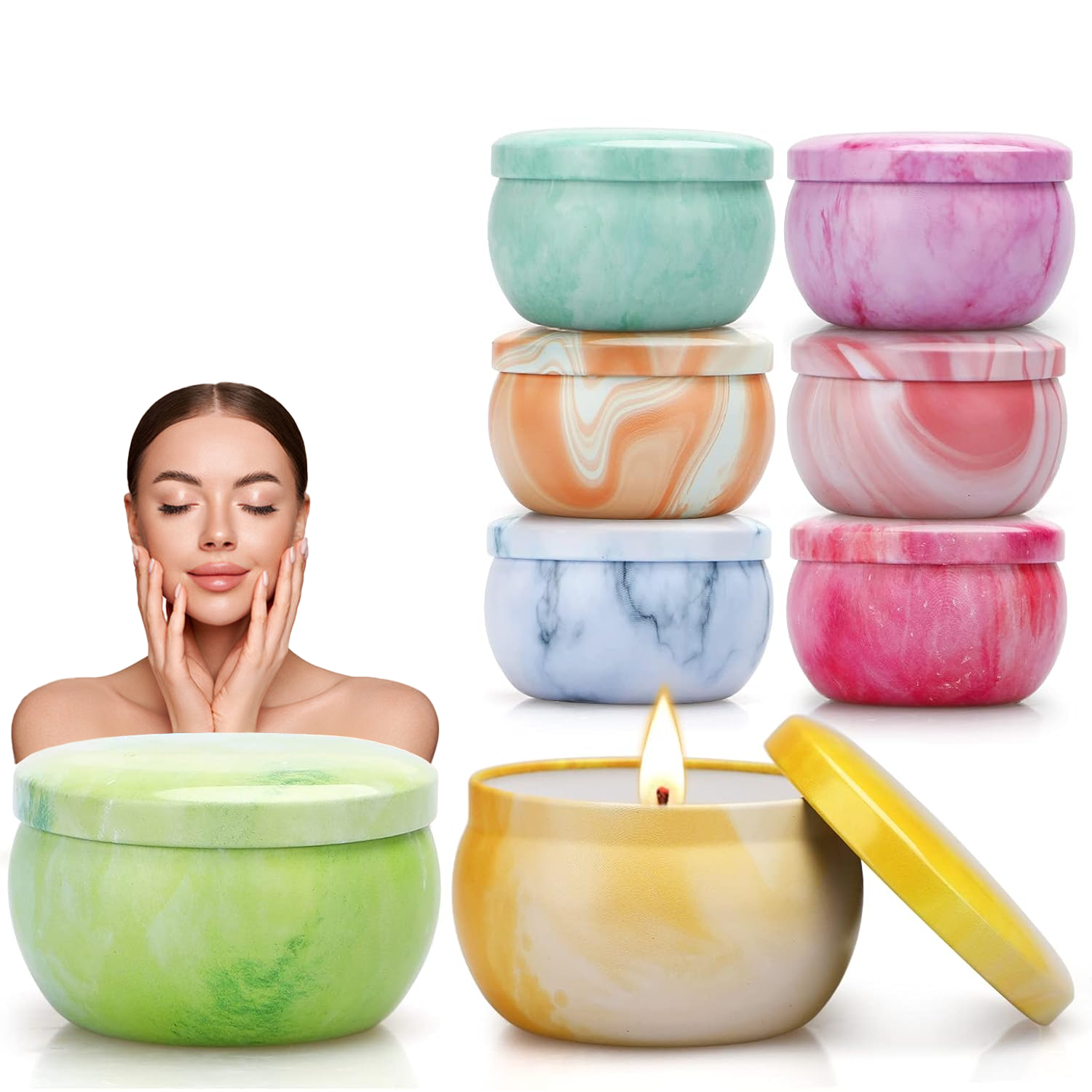 Aromatherapy Oil Candles - 8 Pack Scented Candles Gifts Set 120 Hours Burning Time Home - Tophatter Daily Deals