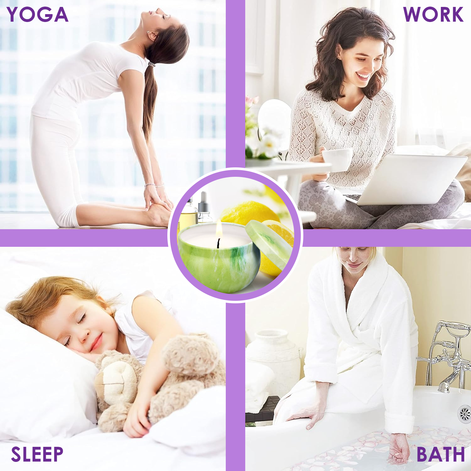 Aromatherapy Oil Candles - 8 Pack Scented Candles Gifts Set 120 Hours Burning Time Home - Tophatter Daily Deals