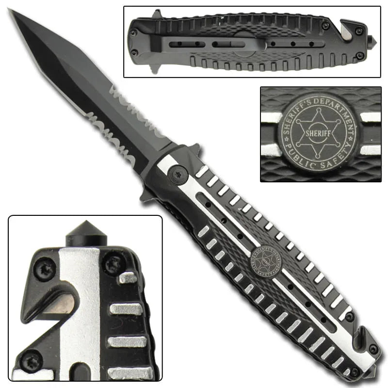 Arsenal Spring Assist Sheriff Tactical Rescue Police Knife - Tophatter Daily Deals