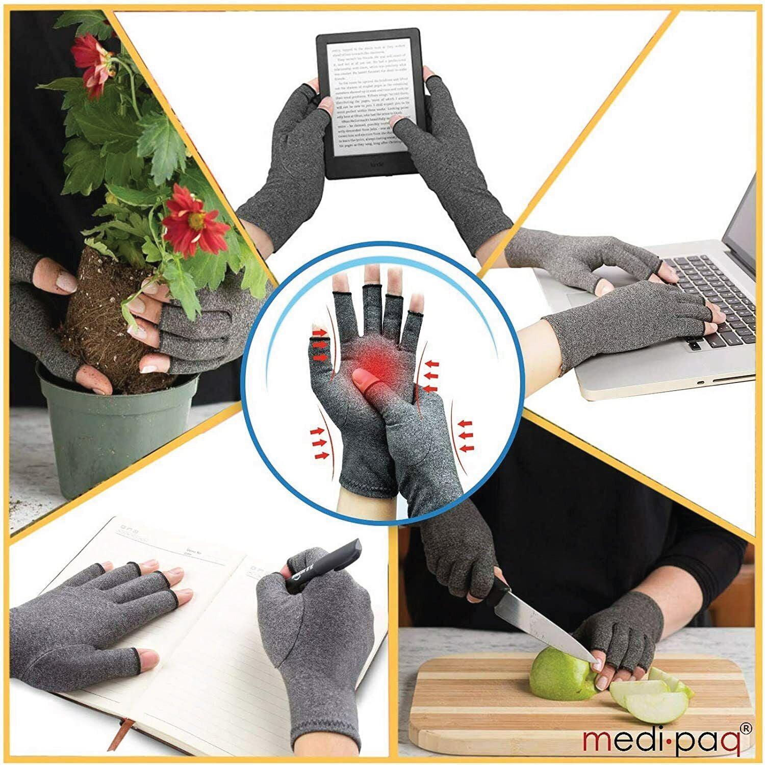 Compression Gloves for Arthritis - Fingerless Pain Relief Arthritic Hands Rheumatoid Anti Arthritis Elastic Gloves Gloves - Tophatter Daily Deals