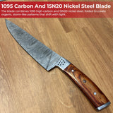 Artisan Forged Handcrafted Damascus Chef Knife with Chestnut Handle Kitchen Knife - Tophatter Daily Deals