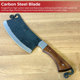 Artisan Forged Full Tang Kitchen Cleaver with Leather Sheath Kitchen Knife - Tophatter Daily Deals