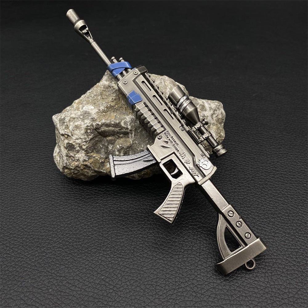Miniature Metal Scoped Assault Rifle 17CM/6.7" - Tophatter Daily Deals