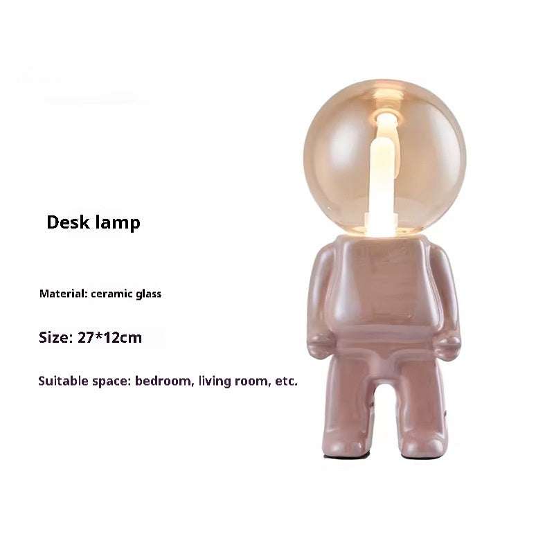 Astronaut Boy Table Lamp Pink USB Table Lamp - Tophatter Daily Deals