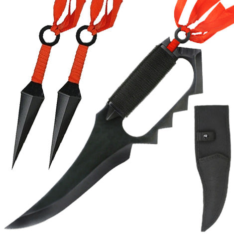 2 Pcs Asuma Sarutobi Fighter Trench Knife Set - Tophatter's Army Products & Self Defense Collectible Weapons - Tophatter Daily Deals