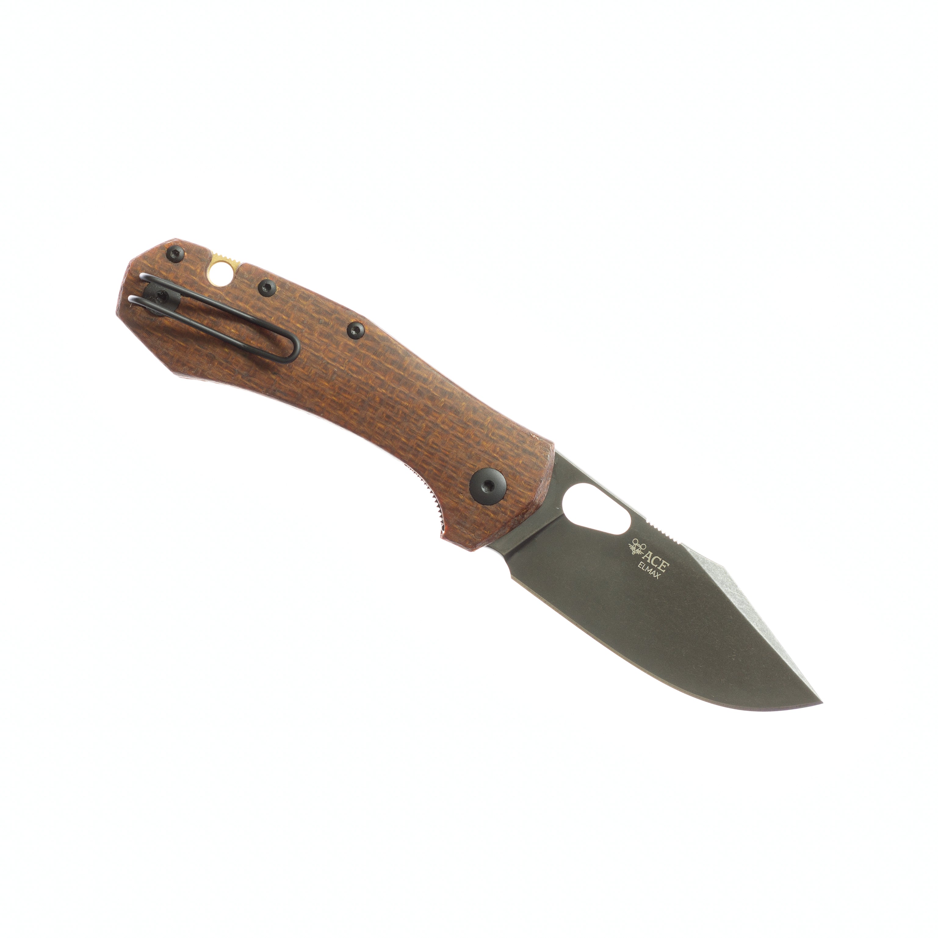 GiantMouse ACE Atelier - "Mini Grand" - Burlap Micarta - ELMAX Collectors - Tophatter Daily Deals