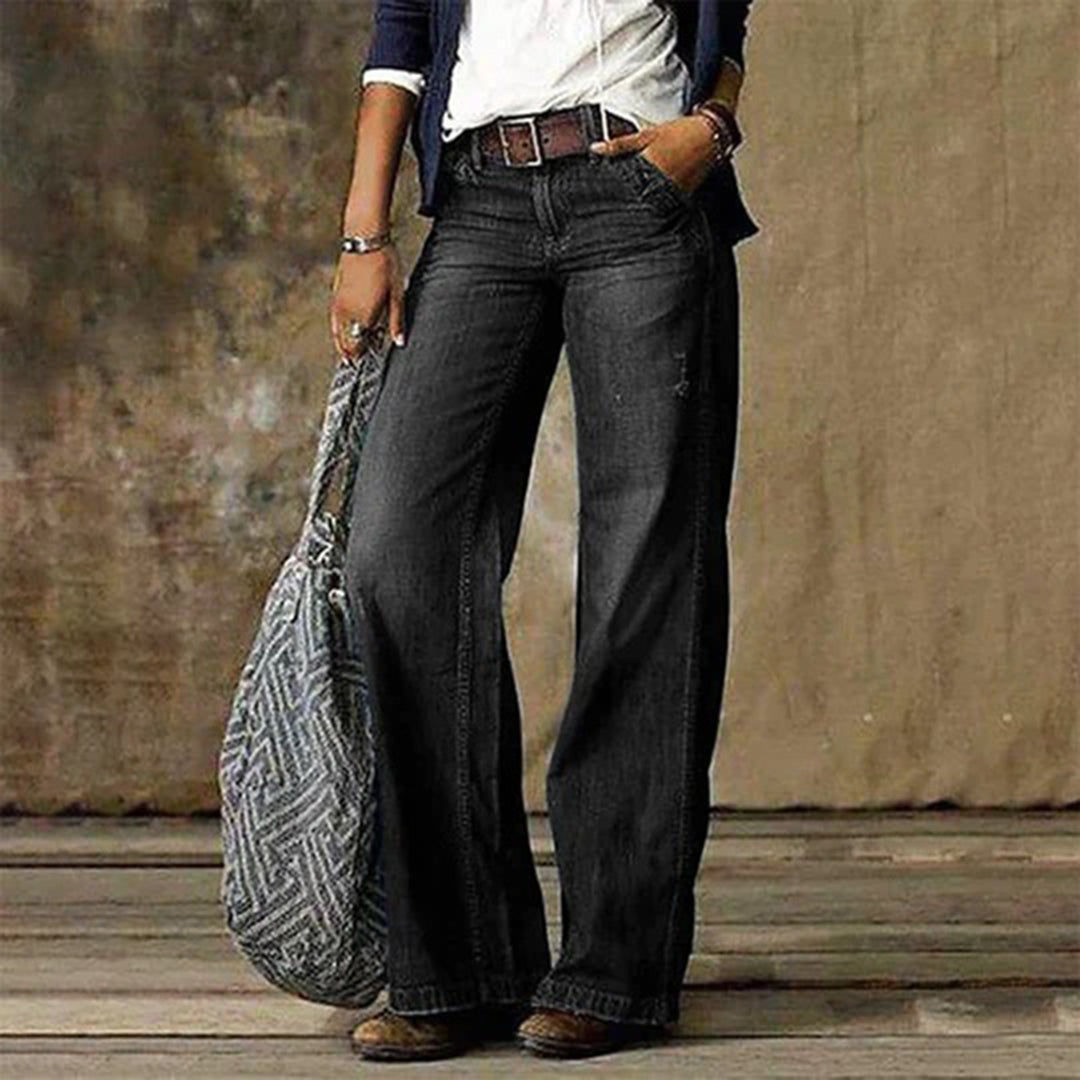Breathable women's wide-leg trousers – tailored fit, soft fabric, for office and casual wear Gray Women's trousers - Tophatter Daily Deals