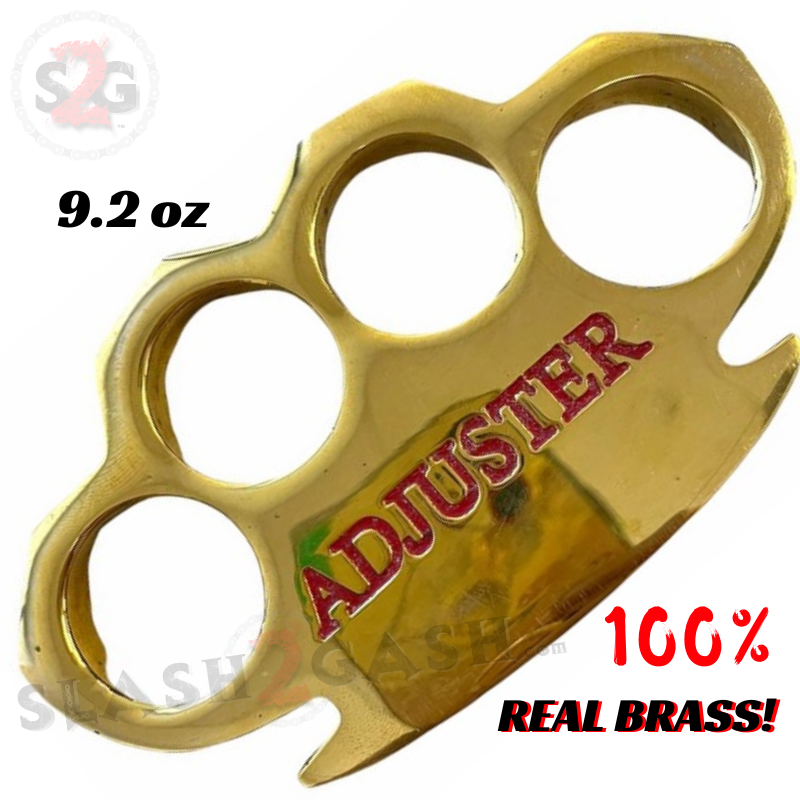 100% Real Brass Knuckles w/ Attitude - 9.2 oz Paperweight! Belt Buckle - Tophatter Daily Deals