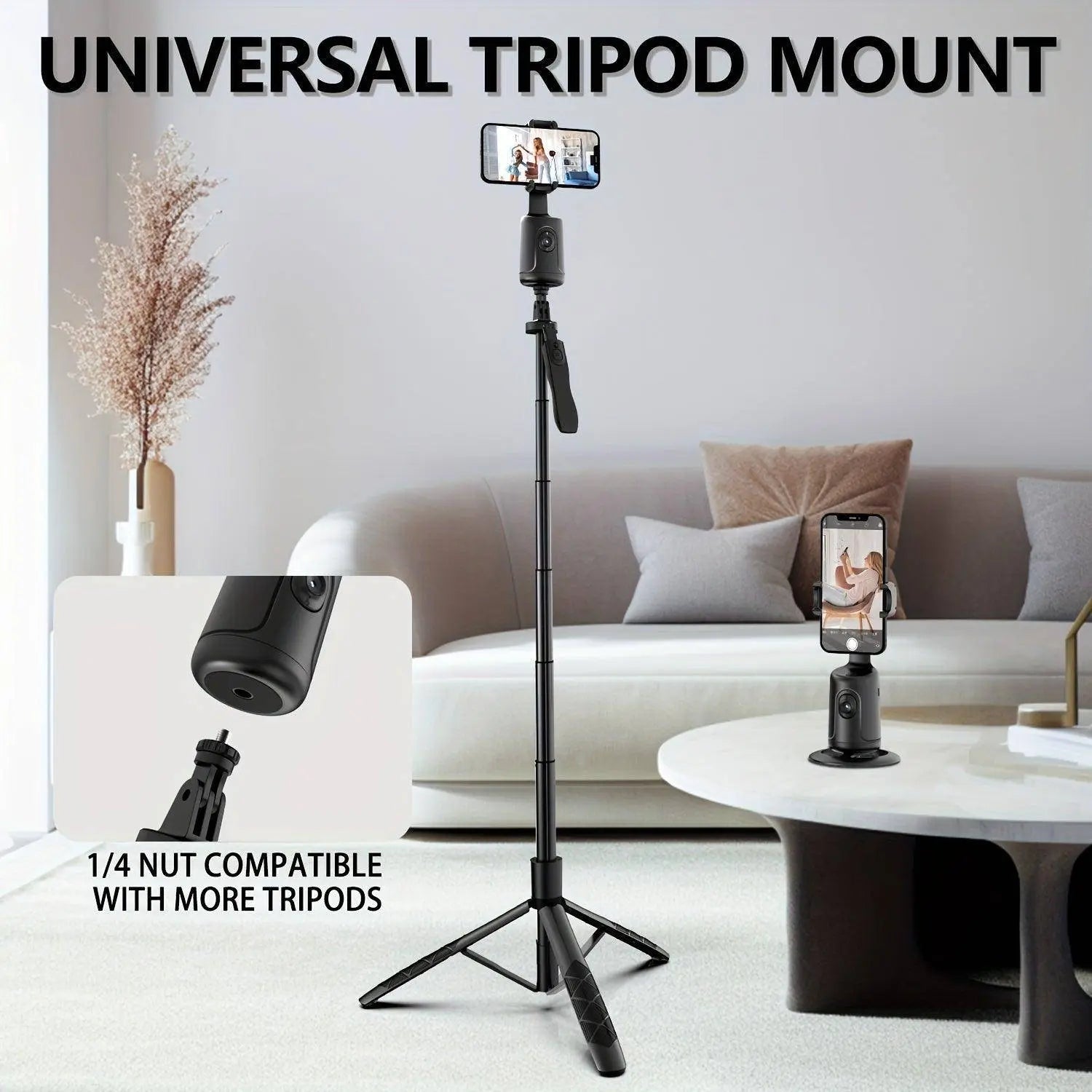 Auto Tracking Phone Holder, Auto Face Tracking Tripod, Portable All-in-one Smart Selfie Stick 360 Rotation Fast Face & Object Tracking Cameraman Robot Mount For Phone Video Vlog Live Streaming - Tophatter Daily Deals
