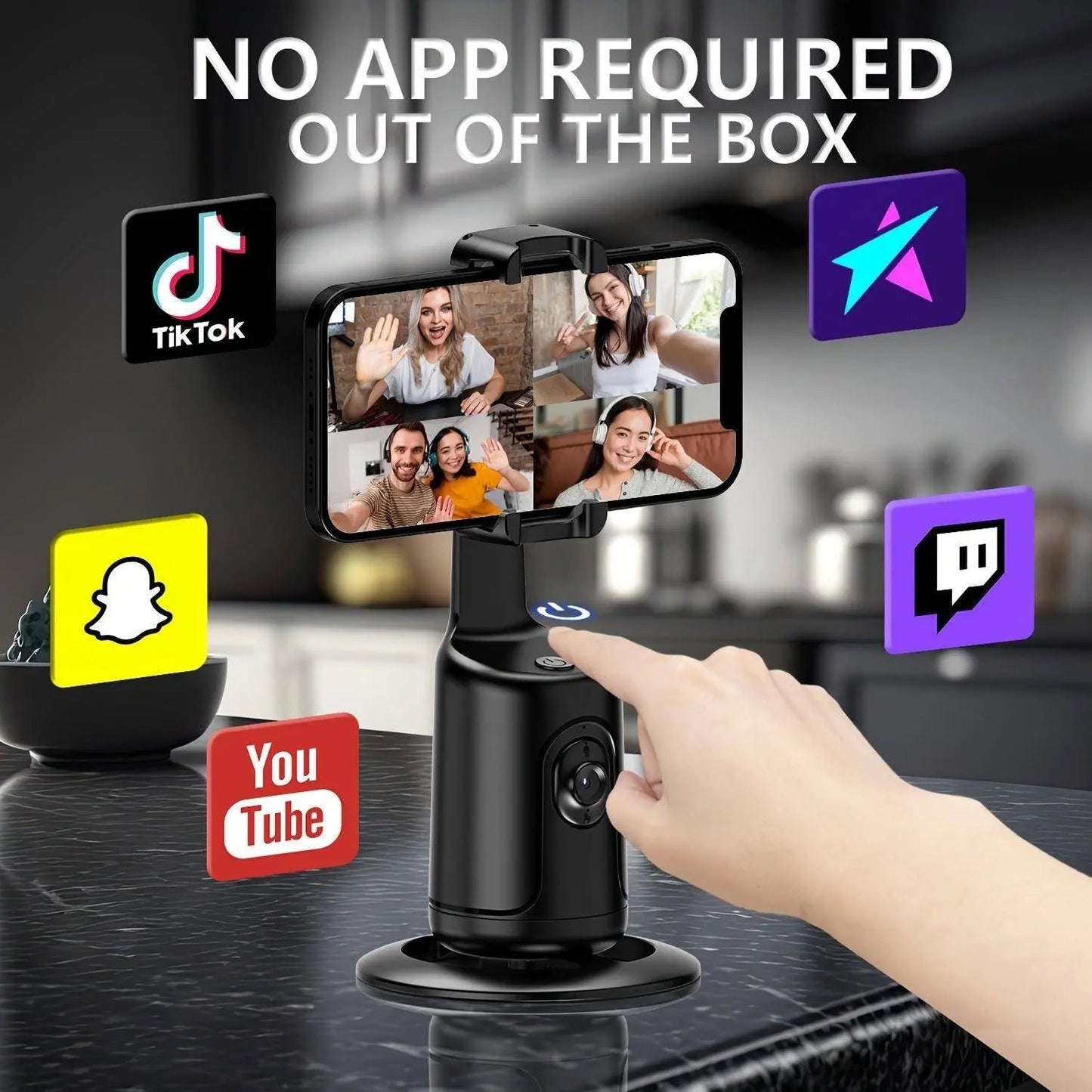 Auto Tracking Phone Holder, Auto Face Tracking Tripod, Portable All-in-one Smart Selfie Stick 360 Rotation Fast Face & Object Tracking Cameraman Robot Mount For Phone Video Vlog Live Streaming - Tophatter Daily Deals