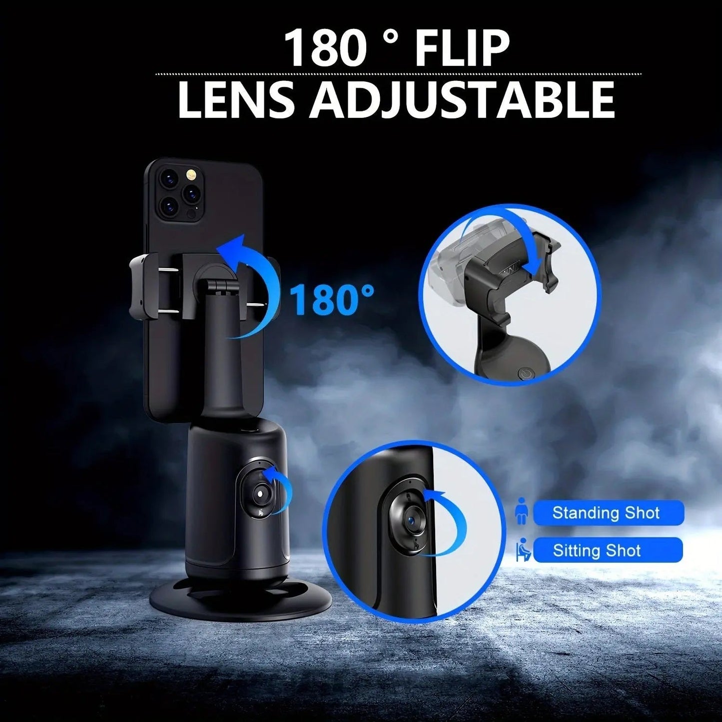 Auto Tracking Phone Holder, Auto Face Tracking Tripod, Portable All-in-one Smart Selfie Stick 360 Rotation Fast Face & Object Tracking Cameraman Robot Mount For Phone Video Vlog Live Streaming - Tophatter Daily Deals