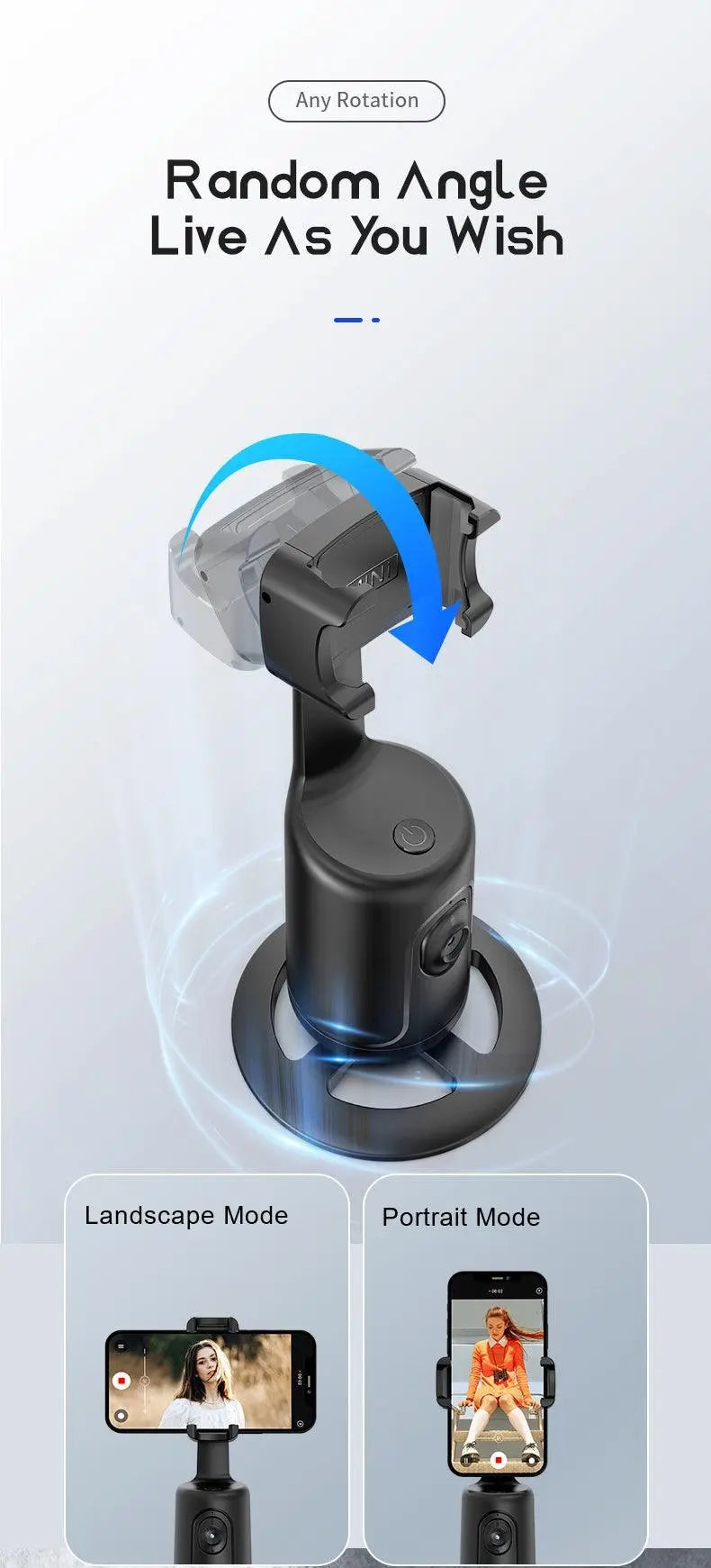 Auto Tracking Phone Holder, Auto Face Tracking Tripod, Portable All-in-one Smart Selfie Stick 360 Rotation Fast Face & Object Tracking Cameraman Robot Mount For Phone Video Vlog Live Streaming - Tophatter Daily Deals
