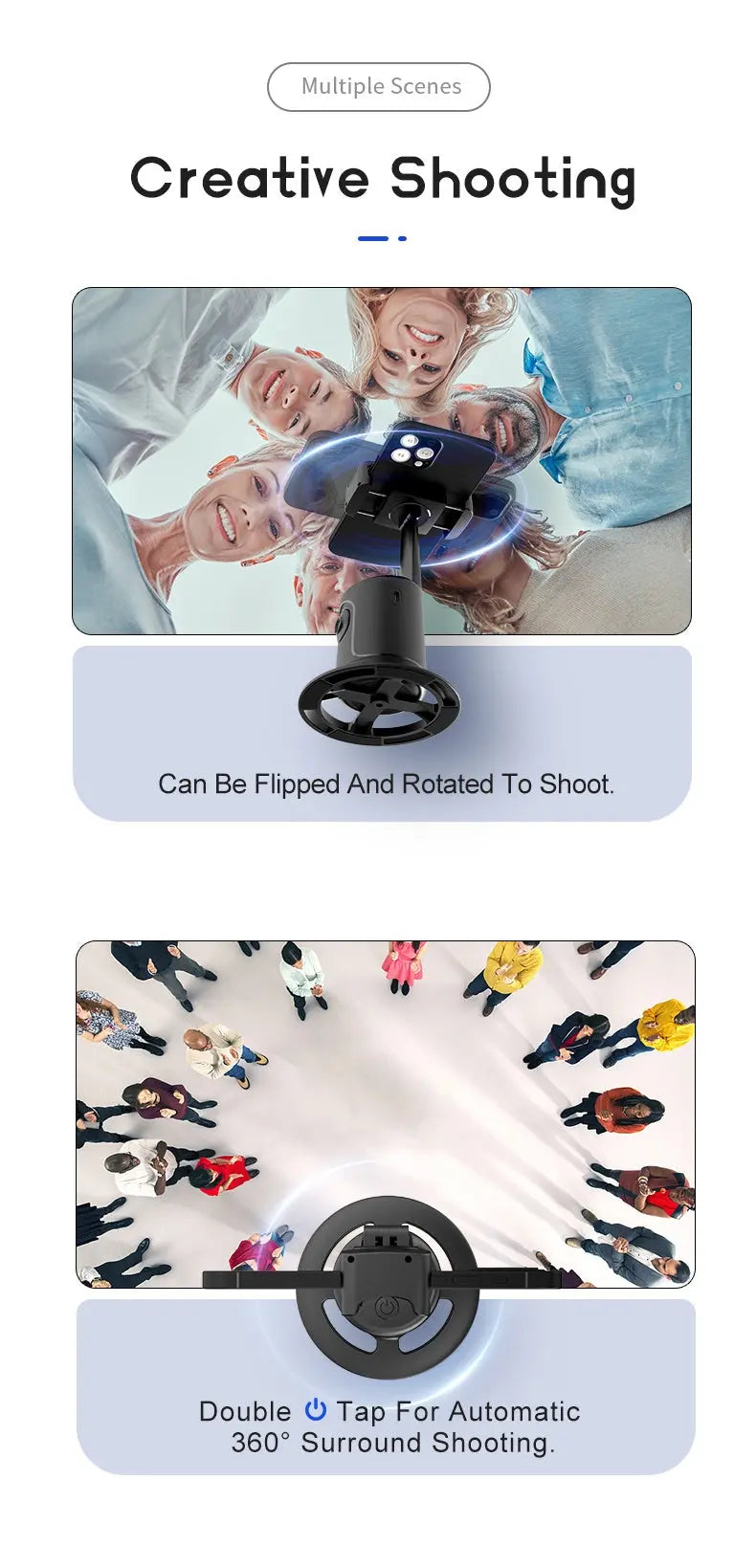 Auto Tracking Phone Holder, Auto Face Tracking Tripod, Portable All-in-one Smart Selfie Stick 360 Rotation Fast Face & Object Tracking Cameraman Robot Mount For Phone Video Vlog Live Streaming - Tophatter Daily Deals