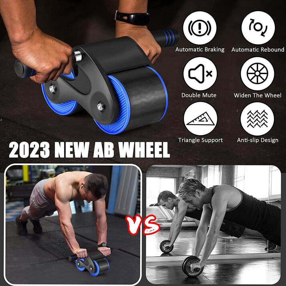 Rolling AB Wheel - Automatic Rebound Abdominal Wheel - Anti Slip AB Roller Automatic Rebound Abdominal Wheel Roller for Arm Waist Leg Exercise Exercise & Fitness - Tophatter Daily Deals