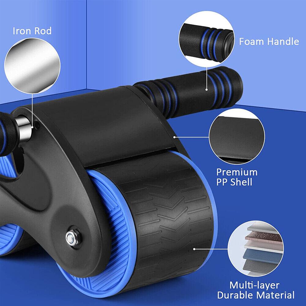 Rolling AB Wheel - Automatic Rebound Abdominal Wheel - Anti Slip AB Roller Automatic Rebound Abdominal Wheel Roller for Arm Waist Leg Exercise Exercise & Fitness - Tophatter Daily Deals