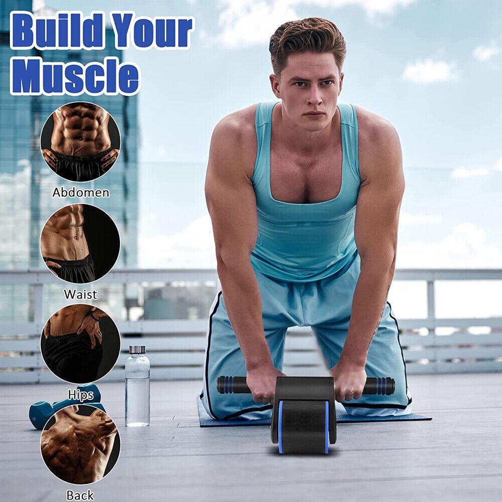 Rolling AB Wheel - Automatic Rebound Abdominal Wheel - Anti Slip AB Roller Automatic Rebound Abdominal Wheel Roller for Arm Waist Leg Exercise Exercise & Fitness - Tophatter Daily Deals