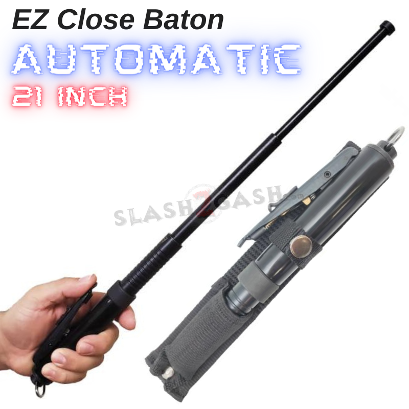 AUTOMATIC Baton EZ Close 21" 26" Expandable Steel - Police Force NEW SD-Baton - Tophatter Daily Deals