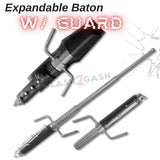 AUTOMATIC Baton w/Guard Expandable Solid Metal Stick Chrome SD-Baton - Tophatter Daily Deals