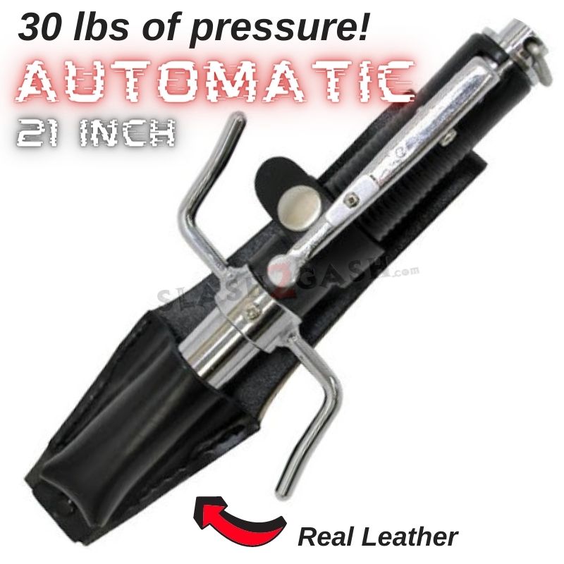 AUTOMATIC Baton w/Guard Expandable Solid Metal Stick Chrome SD-Baton - Tophatter Daily Deals
