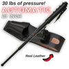 AUTOMATIC Baton Police Grade W/Leather Solid Metal Stick Black Black SD-Baton - Tophatter Daily Deals