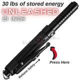 AUTOMATIC Baton Police Grade W/Leather Solid Metal Stick Chrome SD-Baton - Tophatter Daily Deals