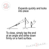 AUTOMATIC Baton w/Guard Expandable Solid Metal Stick Chrome SD-Baton - Tophatter Daily Deals