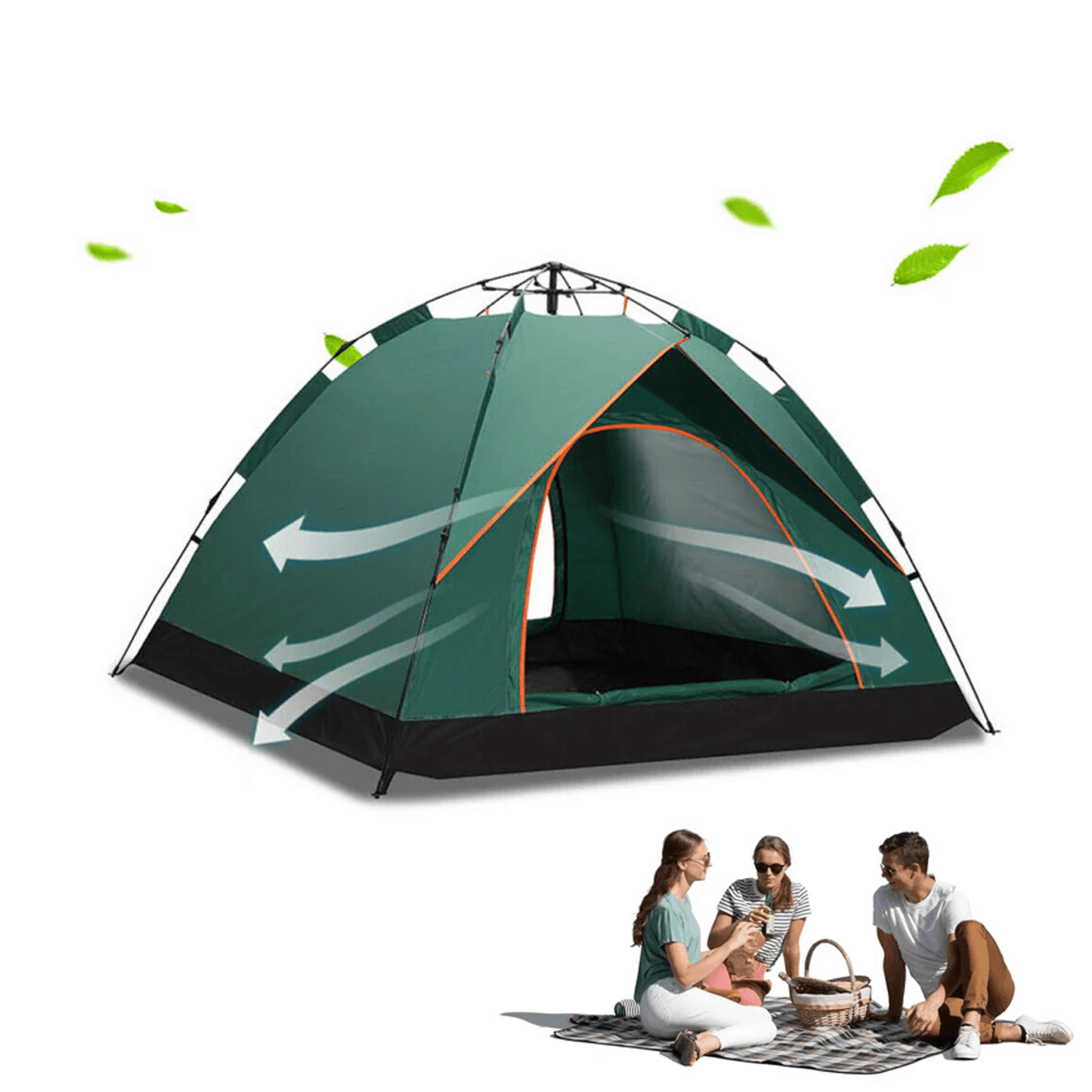 Automatic Pop-up Tent - 2-3 Man Instant Double Layer Pop up Camping Tent Waterproof Outdoor UK Outdoor Recreation - Tophatter Daily Deals