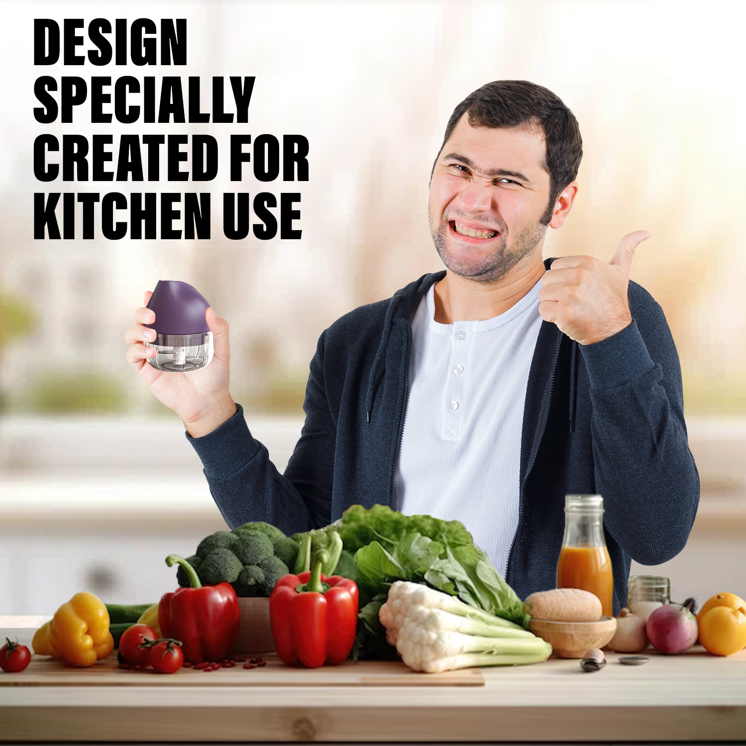 Electric Vegetable Chopper – 250ml Mini Food Processor Blender Meat Vegetable Crusher Mixer Kitchen - Tophatter Daily Deals