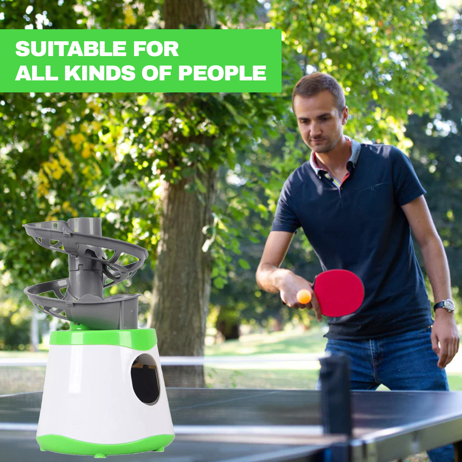 Table Tennis Robot Machine – Smart Ping Pong Trainer for Solo Practice and Drills Electronic - Tophatter Daily Deals