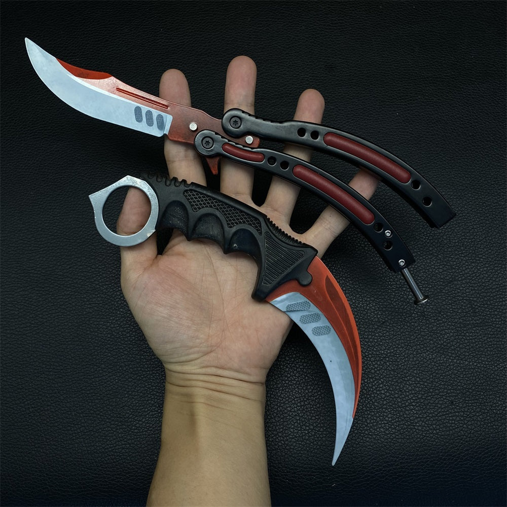Autotronic Karambit & Balisong Trainer Weapon Case Blunt Blade Props - Tophatter Daily Deals