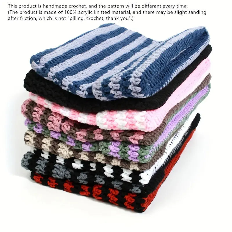 Autumn Winter Cute Cat Ears Cap, Streetwear Beanie Hat, Little Devil Striped Knitted Hat For Men Women, Kawaii Y2k Hat - Tophatter Daily Deals