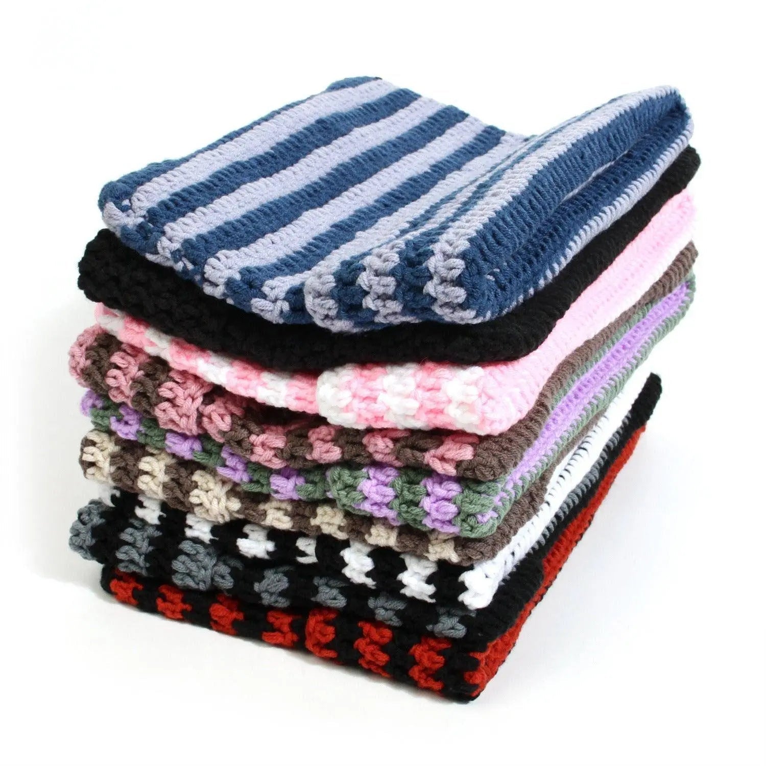 Autumn Winter Cute Cat Ears Cap, Streetwear Beanie Hat, Little Devil Striped Knitted Hat For Men Women, Kawaii Y2k Hat - Tophatter Daily Deals