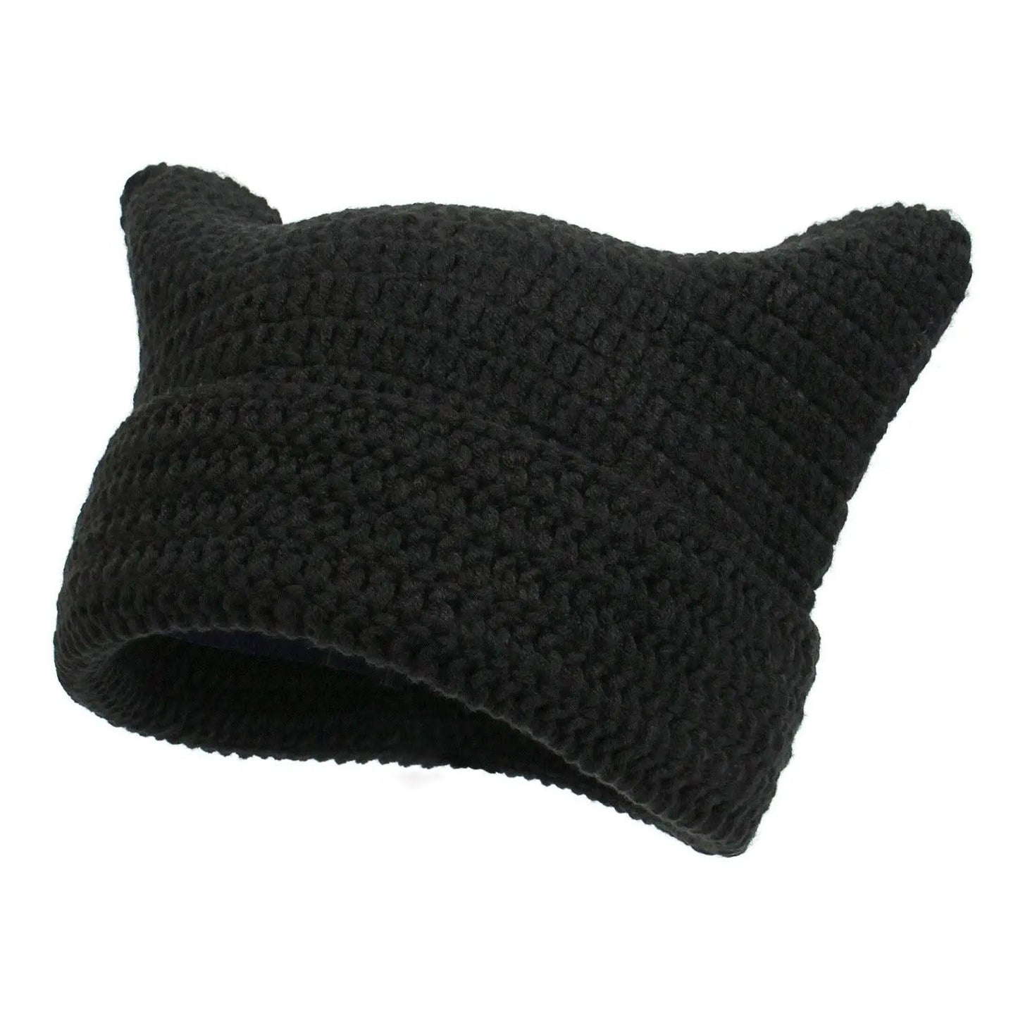 Autumn Winter Cute Cat Ears Cap, Streetwear Beanie Hat, Little Devil Striped Knitted Hat For Men Women, Kawaii Y2k Hat - Tophatter Daily Deals