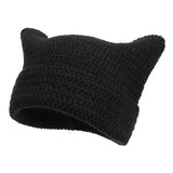Autumn Winter Cute Cat Ears Cap, Streetwear Beanie Hat, Little Devil Striped Knitted Hat For Men Women, Kawaii Y2k Hat - Tophatter Daily Deals