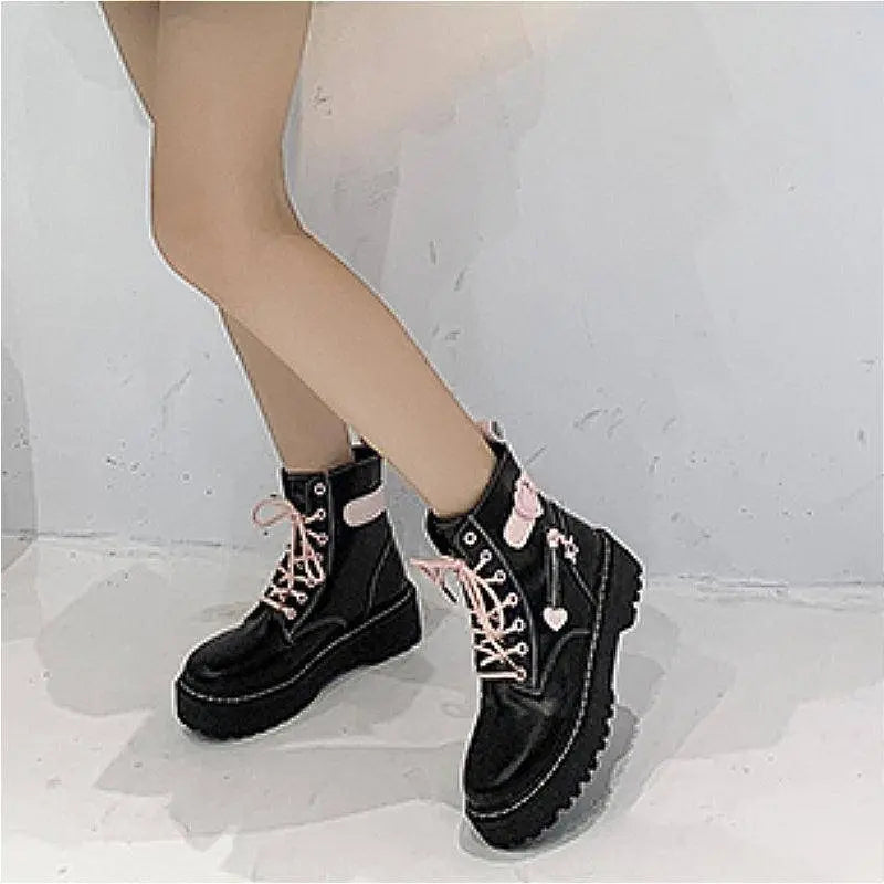 Autumn and Winter Fashion New Comfortable Fleece Warm Cross with Round Toe Cute Leather Women's Square Heel Ankle Boots - Tophatter Daily Deals