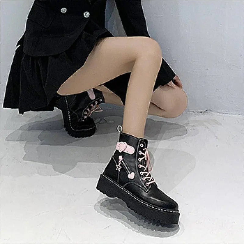 Autumn and Winter Fashion New Comfortable Fleece Warm Cross with Round Toe Cute Leather Women's Square Heel Ankle Boots - Tophatter Daily Deals
