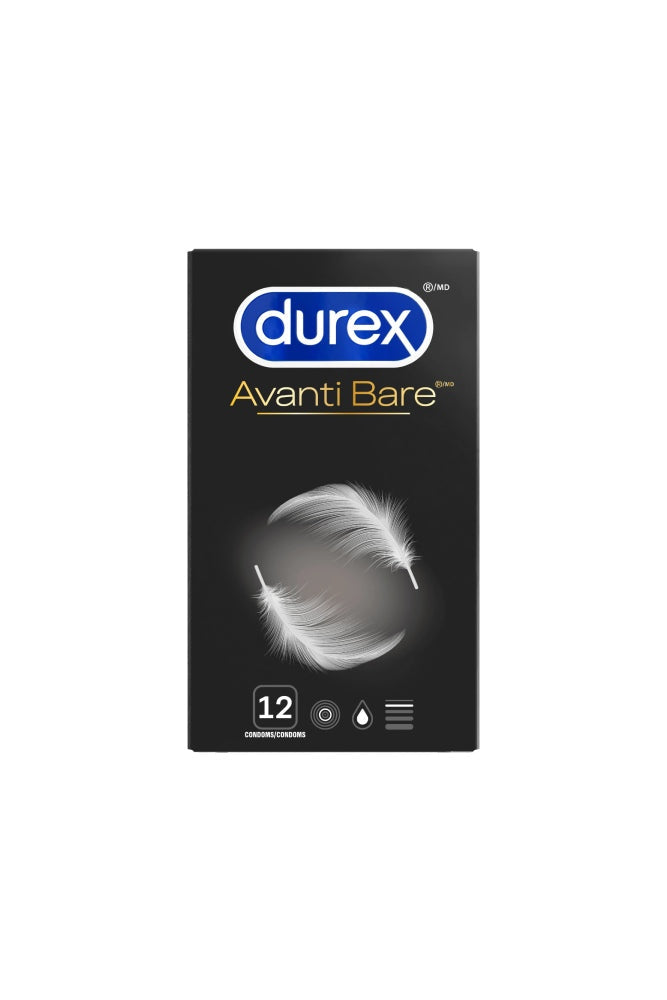 Durex - Avanti Bare - Ultra Fine Lubricated Latex Condoms - 12 Pack - Tophatter Daily Deals